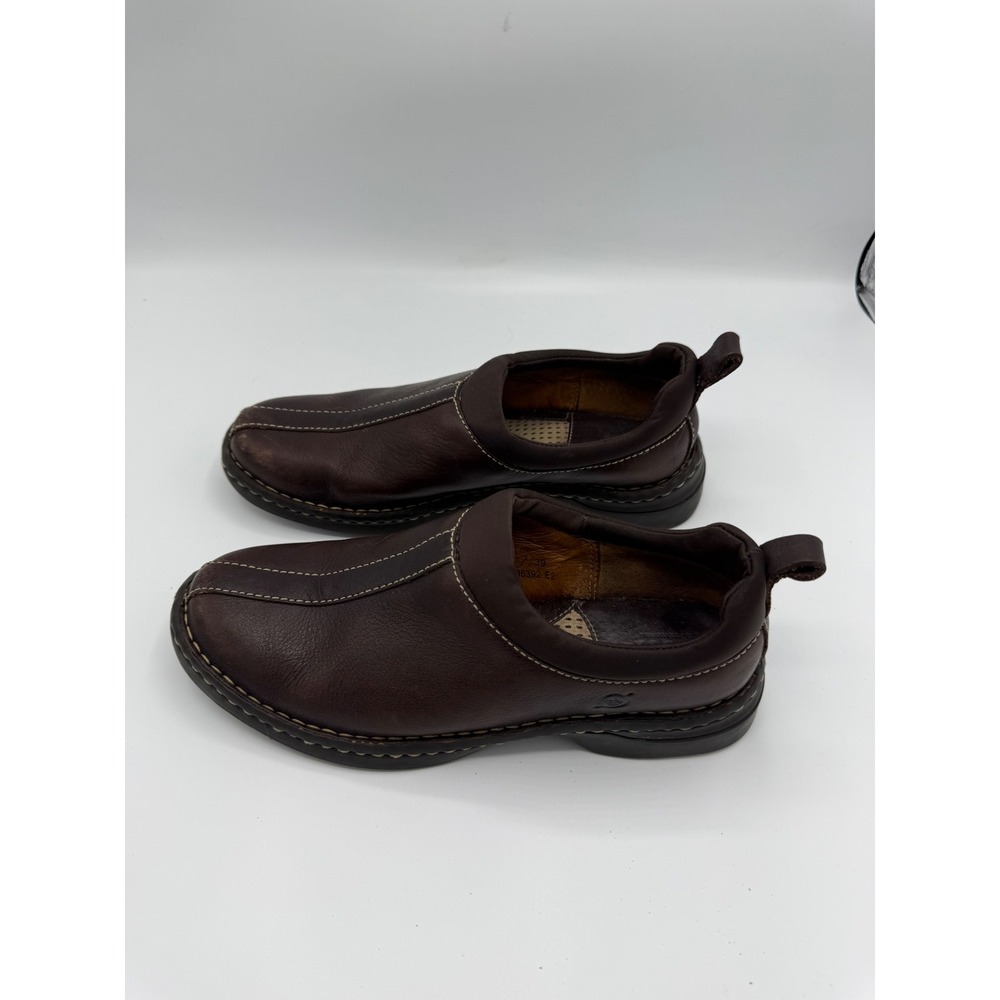 Born Womens 8 Leather Slip On Clogs Mules Casual Comfy Essential Basic Earthy - Picture 4 of 7
